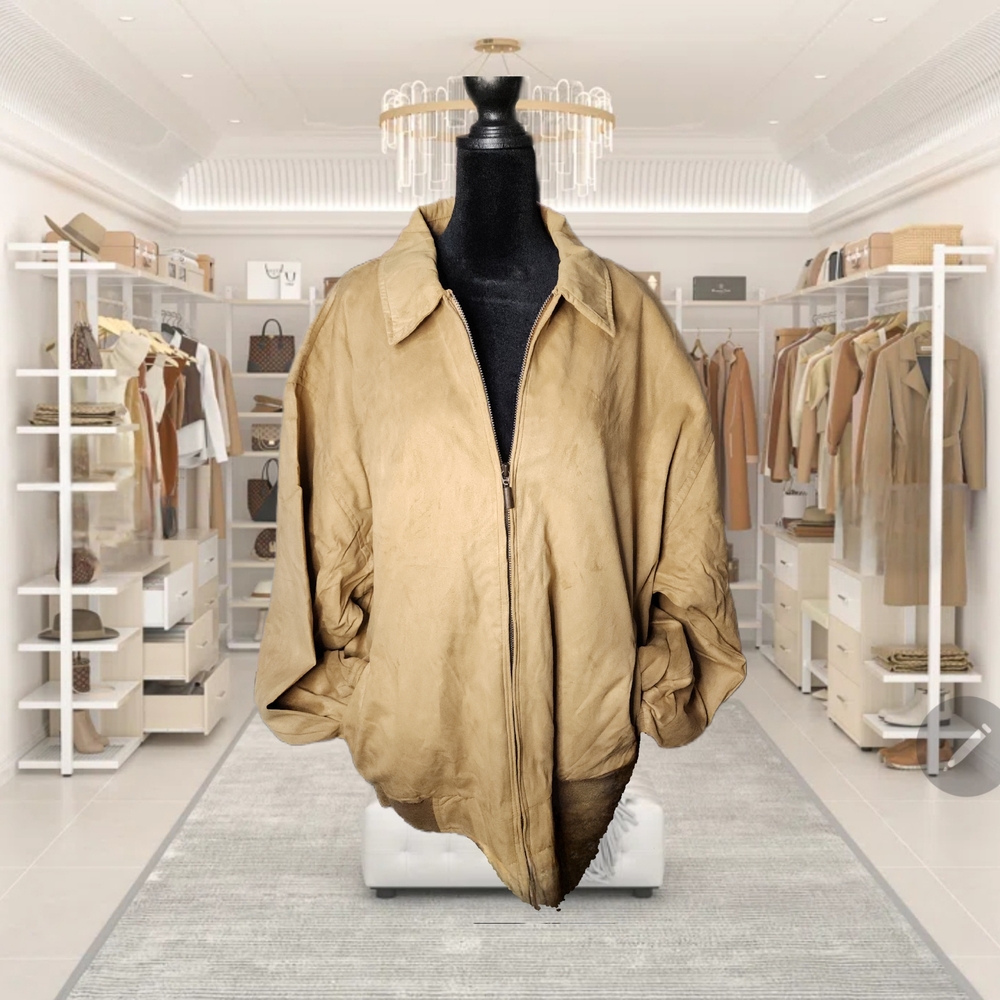 Mens-Tan Lightweight Suede Sport Jacket